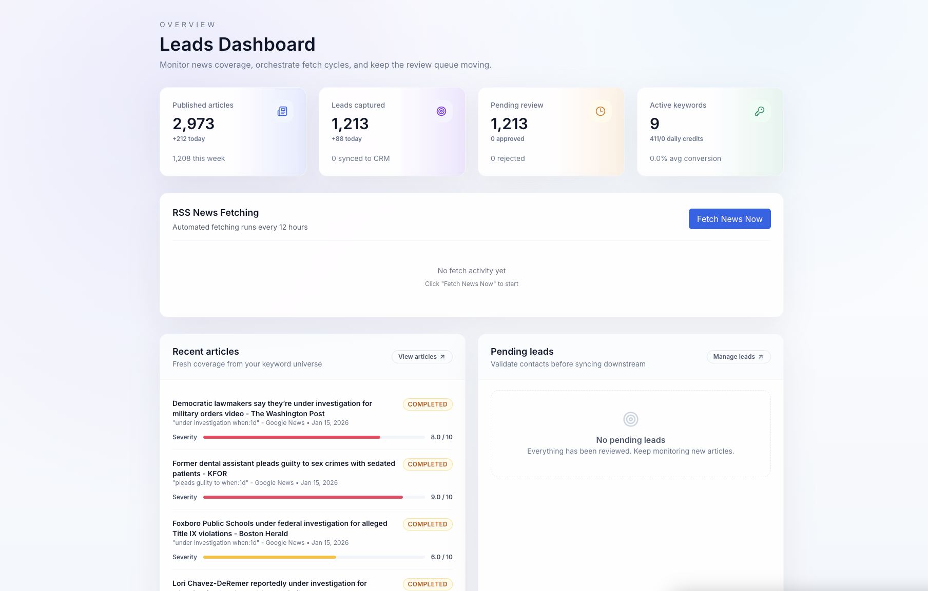 GOOGLE NEWS LEADS EXTRACTOR